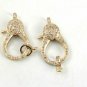 14k Solid Gold Lobster Clasp Pave Diamond Handmade Gold Jewelry Clasp Supplies.