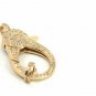 14k Solid Gold Lobster Clasp Pave Diamond Handmade Gold Jewelry Clasp Supplies.