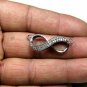 Infinity Pendant 925 Silver Pave Diamond Christmas Women Silver Necklace Gift U9
