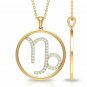 Capricorn Pendant 14k Solid Gold Capricorn Zodiac Necklace Diamond Necklace Gift