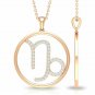 Capricorn Pendant 14k Solid Gold Capricorn Zodiac Necklace Diamond Necklace Gift