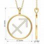 Sagittarius Sign Necklace 14k Solid Gold Diamond Astrology Necklace Zodiac Sign.
