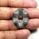Pave Diamond Necklace 925 Silver Wavy Pendant Women Gift Diamond Necklace H7.