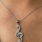 Music Note Pendant Treble Clef Pendant Diamond Pendant For Women Gold April Gift