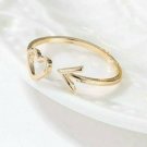 14k Solid Gold Dainty Heart Arrow Ring Stacking Statement Adjustable Ring Band N 14k Solid Gold Dainty Heart Arrow Ring Stacking Statement Adjustable Ring Band N