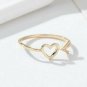 14k Solid Gold Dainty Heart Arrow Ring Stacking Statement Adjustable Ring Band N