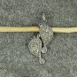 Pave Diamond Footprint Pendant 925 Silver Diamond Couple Christmas Pendant Gift.