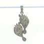 Pave Diamond Footprint Pendant 925 Silver Diamond Couple Christmas Pendant Gift.