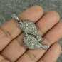 Pave Diamond Footprint Pendant 925 Silver Diamond Couple Christmas Pendant Gift.