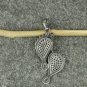 Pave Diamond Footprint Pendant 925 Silver Diamond Couple Christmas Pendant Gift.