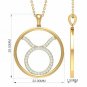 Taurus Necklace Charm Taurus Zodiac Necklace 14k Solid Gold Diamond Zodiac Sign.