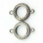 Round Charm Connector 925 Silver Pave Diamond Jewelry Connector Findings Supply.