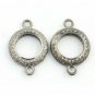 Round Charm Connector 925 Silver Pave Diamond Jewelry Connector Findings Supply.