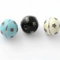 9mm Round Enamel Beads Pave Diamond Round Colorful Beads Ball 925 Silver Beads.