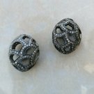 Pave Diamond Designer Beads Component Cord Findings Spacer Beads Jewelry NS8.