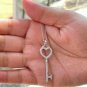 Key Heart Necklace Diamond Necklace For Women 14k Solid Gold Gold Heart Key M8.