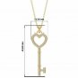 Key Heart Necklace Diamond Necklace For Women 14k Solid Gold Gold Heart Key M8.
