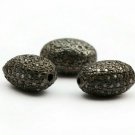 Pave Diamond Nugget Oval Beads 295 Silver Diamond Jewelry Findings Necklace Bead