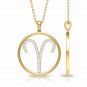 Aries Zodiac Necklace 14k Solid Gold Aries Sign necklace Zodiac Necklace Gift.