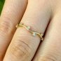 14k Solid Gold Tiny Diamond Plain Vine Ring Handmade Diamond Delicate Wavy Rings