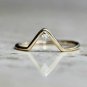 14k Solid Gold Chevron V Shape Diamond Ring Handmade Stacking Ring Band NS89.