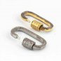 Pave Diamond Carabiner Oval Lock 925 Silver Screw Carabiner Lock Findings G8.