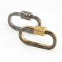 Pave Diamond Carabiner Oval Lock 925 Silver Screw Carabiner Lock Findings G8.