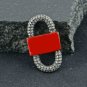 Silver Diamond Lock Enamel Lock Clasp Designer Clasp Pave Diamond Jewelry Lock.