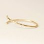14k Solid Gold Dainty Twist Open Inset Stacking Statement Minimalist Ring Band.