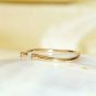 Gold Ring Open White Stone 14K Engagement Diamond Band Ladies Thin Ring Band