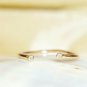 Gold Ring Open White Stone 14K Engagement Diamond Band Ladies Thin Ring Band