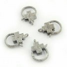 Pave Diamond Lobster Clasp 925 Silver Cross Lobster Clasp Findings Clasp Lock U8