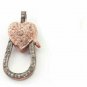 Pave Diamond Lobster Clasp 925 Silver Heart Lobster Clasp Findings Clasp Lock J7