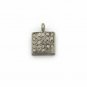 Pave Diamond Square Charm Pendant 925 Silver Jewelry Charm Finding Supplies TW9.