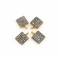 Pave Diamond Square Charm Pendant 925 Silver Jewelry Charm Finding Supplies TW9.