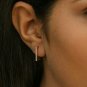 Sliced Plane Earring 18k Solid Gold Diamond Earrings Bridal Wedding Earring NS6.