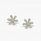 Sparkling Daisy Flower Studs 14k Solid Gold Diamond Earring Birthday Gift NS74.
