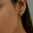Diamond Square Hoops 14k Solid Gold Diamond Slim Earring Hoop Birthday Gift N89.