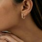 Diamond Square Hoops 14k Solid Gold Diamond Slim Earring Hoop Birthday Gift N89.
