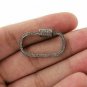 1Pc Pave Diamond Rectangle Screw Clasp Sterling Silver 30x17mm Carabiner Clasp.