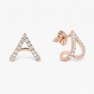 Diamond Chevron Huggies Studs 14k Solid Gold Bridal Wedding Huggies Diamond Stud
