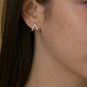 Diamond Chevron Huggies Studs 14k Solid Gold Bridal Wedding Huggies Diamond Stud