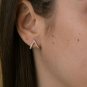Diamond Chevron Huggies Studs 14k Solid Gold Bridal Wedding Huggies Diamond Stud