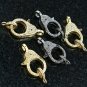 925 Silver Lobster Clasp Lock Findings Jewelry Double Sided Diamond Claw Clasp.