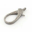 Pave Diamond Lobster Clasp 925 Silver Lobster Claw Clasp Findings Clasp Lock RT7