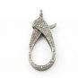 Pave Diamond Lobster Clasp 925 Silver Lobster Claw Clasp Findings Clasp Lock RT7