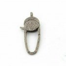 Pave Diamond Lobster Clasp 925 Silver Lobster Claw Clasp Findings Clasp Lock OL7