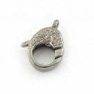 Pave Diamond Lobster Clasp 925 Silver Small Lobster Clasp Findings Jewelry Lock.