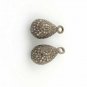 Pave Diamond Drop Charm Pendant 925 Silver Jewelry Charm Finding Tear Drop Charm