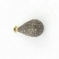 Pave Diamond Drop Charm Pendant 925 Silver Jewelry Charm Finding Tear Drop Charm